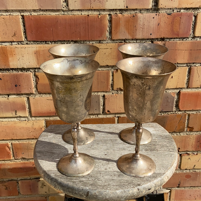 SET OF 4 SILVER PLATED GOBLETS