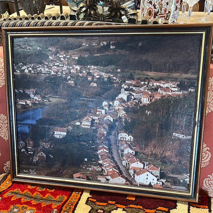 AERIAL PRINT OF FRENCH TOWN - ON CANVAS