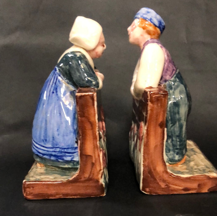 PAIR OF ROOKWOOD BOOKENDS SIGNED BY SALLY TOOHEY