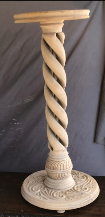 RAW OAK BARLEY TWIST PEDESTAL