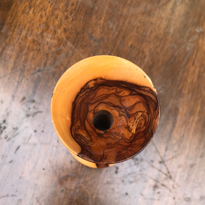 TINY TURNED WOOD VASE