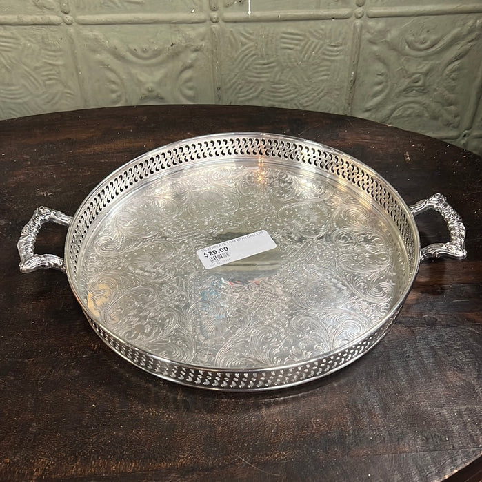 SILVERPLATE TRAY WITH GALLERY