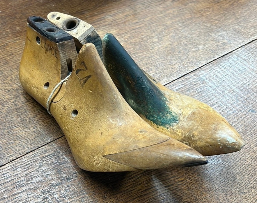 PAIR OF WOOD SHOE FORMS - SIGNED MILANO