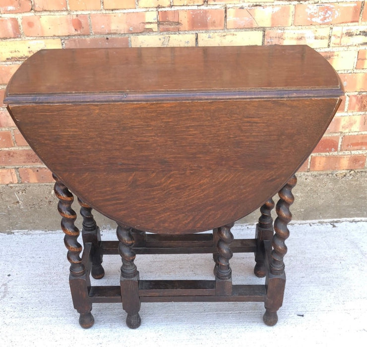 SMALL BARLEY TWIST DROP LEAF TABLE