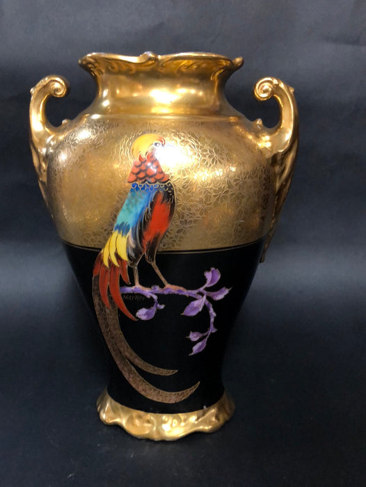 LARGE GOLD AND BLACK PICKARD VASE