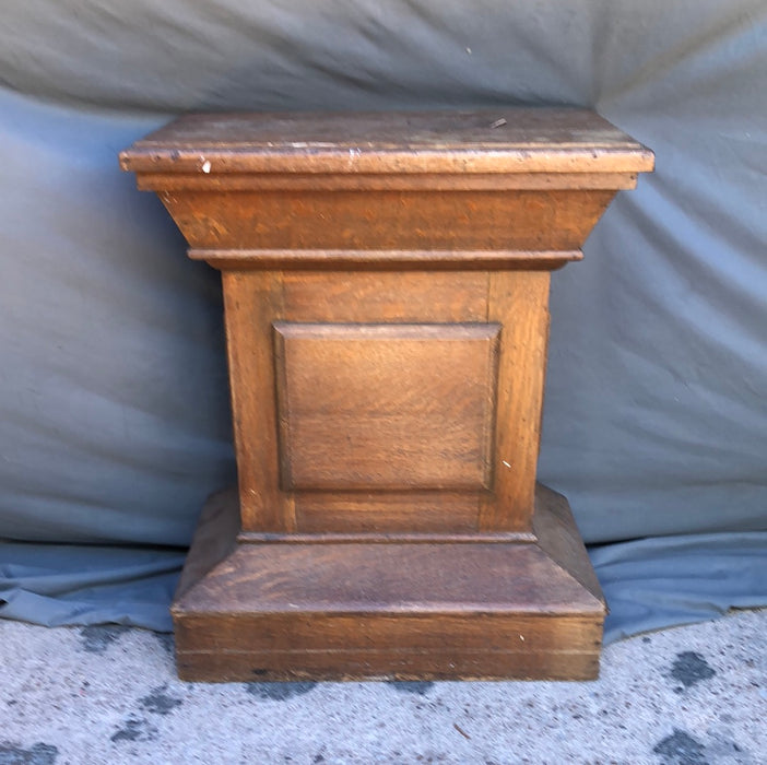 SOLID OAK PEDESTAL FROM CHURCH CIRCA 1920