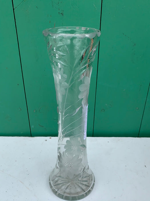 CUT GLASS SLENDER VASE