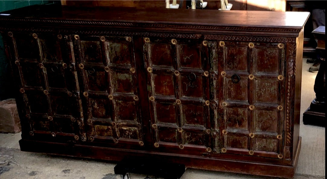 DARK INDIAN SIDEBOARD WITH ROSSETTES