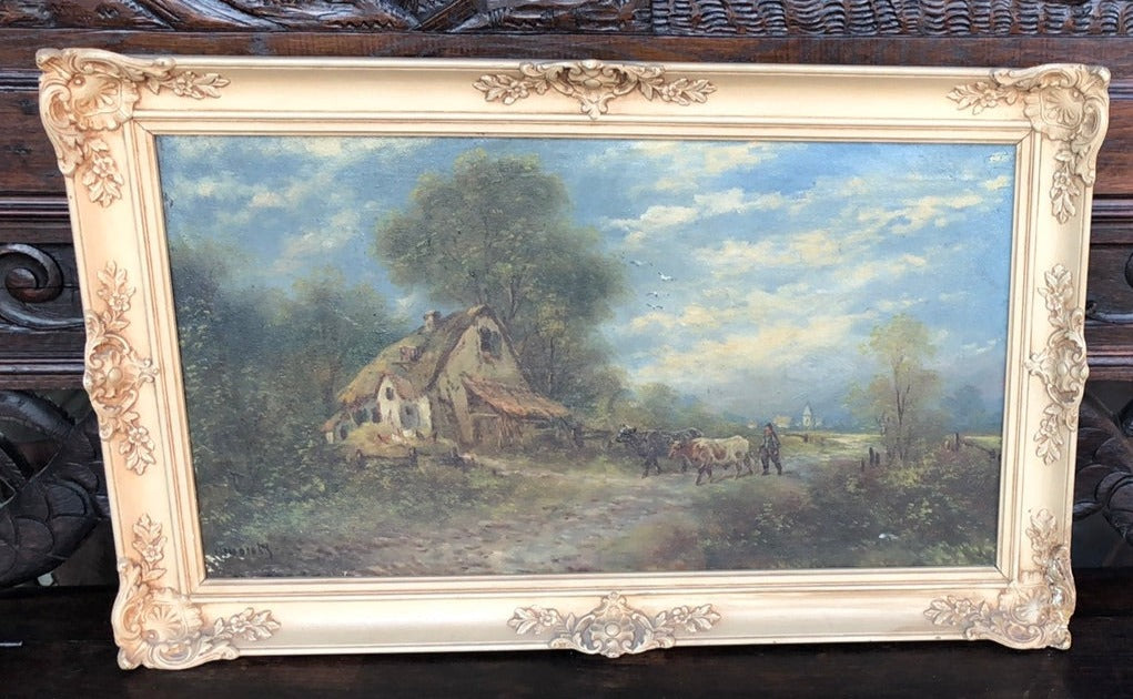 BUCOLIC EDCk OIL PAINTING WITH COWS