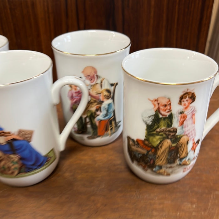 SET OF 8 NORMAN ROCKWELL MUGS