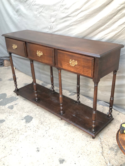 SHALLOW DARK OAK CONSOLE ON LEGS