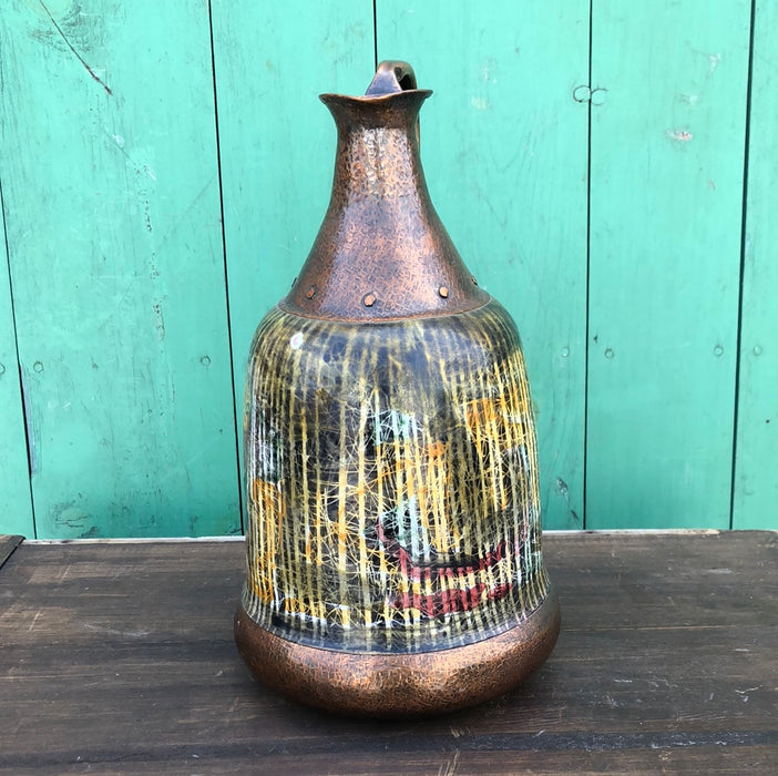 LARGE HAMMERED COPPER PITCHER