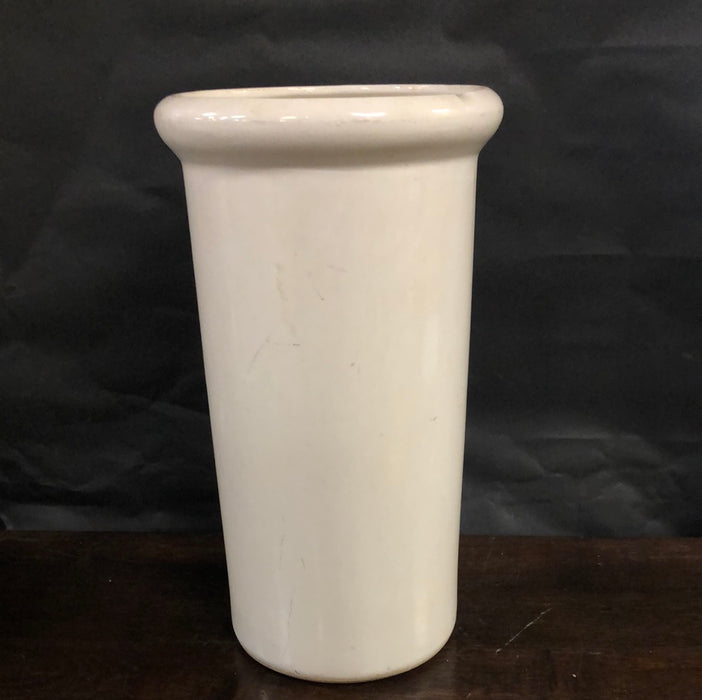 WHITE CROCKERY CYLINDER VASE