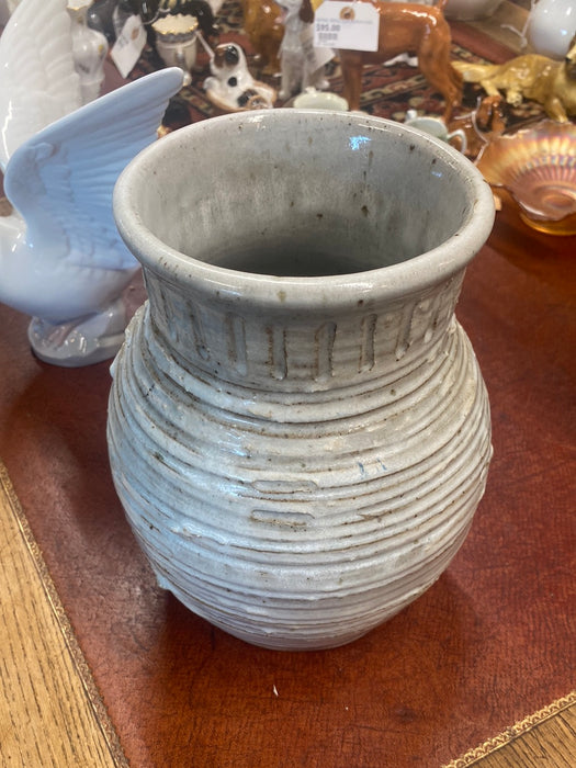 WHITE HAND THROWN 1984 VASE