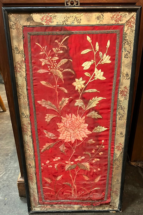 AS FOUND RED SILK EMBROIDERY