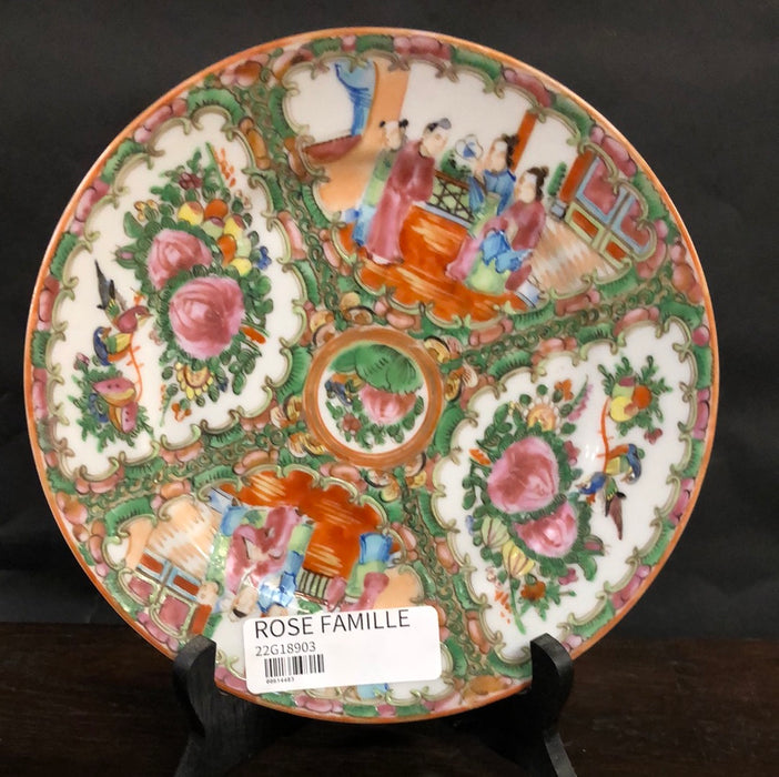 * PAIR OF ROSE FAMILLE SALAD PLATES - ADDED TO SOLD LOT