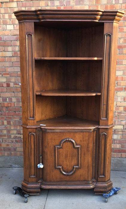 WALNUT OPEN CORNER CABINET