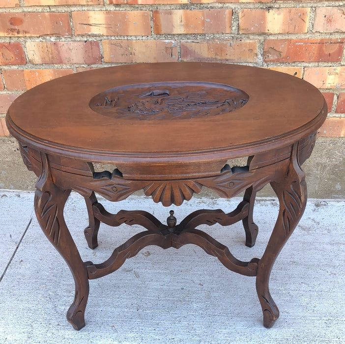 OVAL 1930'S COFFEE TABLE W/LIFT OFF TRAY TOP