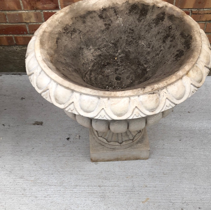 LARGE CARVED STONE PEDESTAL PLANTER