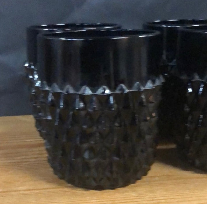 SET OF 6 RUBY HOBNAIL GLASS TUMBLERS