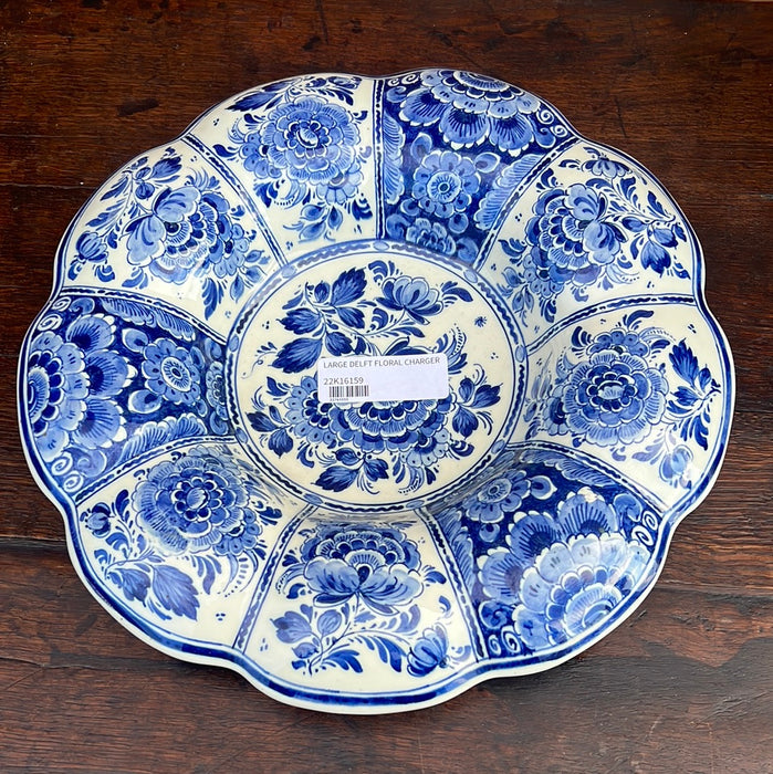 LARGE DELFT FLORAL CHARGER
