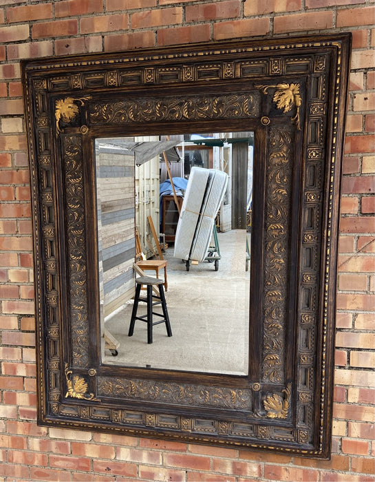 LARGE BROWN AND GOLD POLYSTYRENE MIRROR