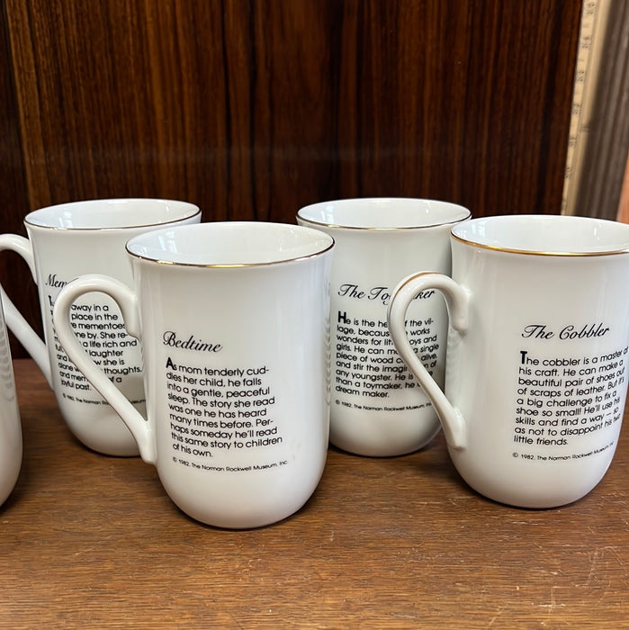 SET OF 8 NORMAN ROCKWELL MUGS