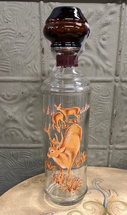 1967 DEER DESIGN GLASS DECANTER