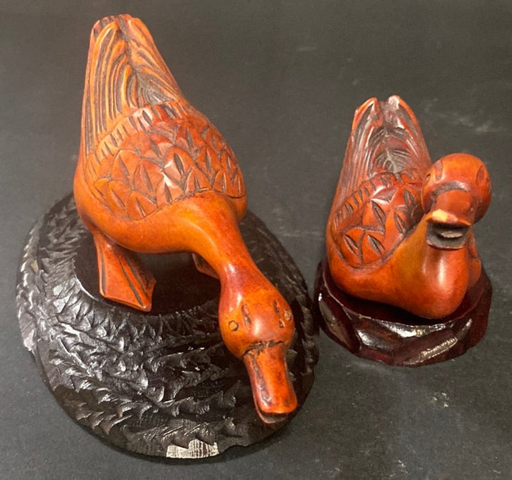 PAIR OF TINY WOOD WATER BIRDS