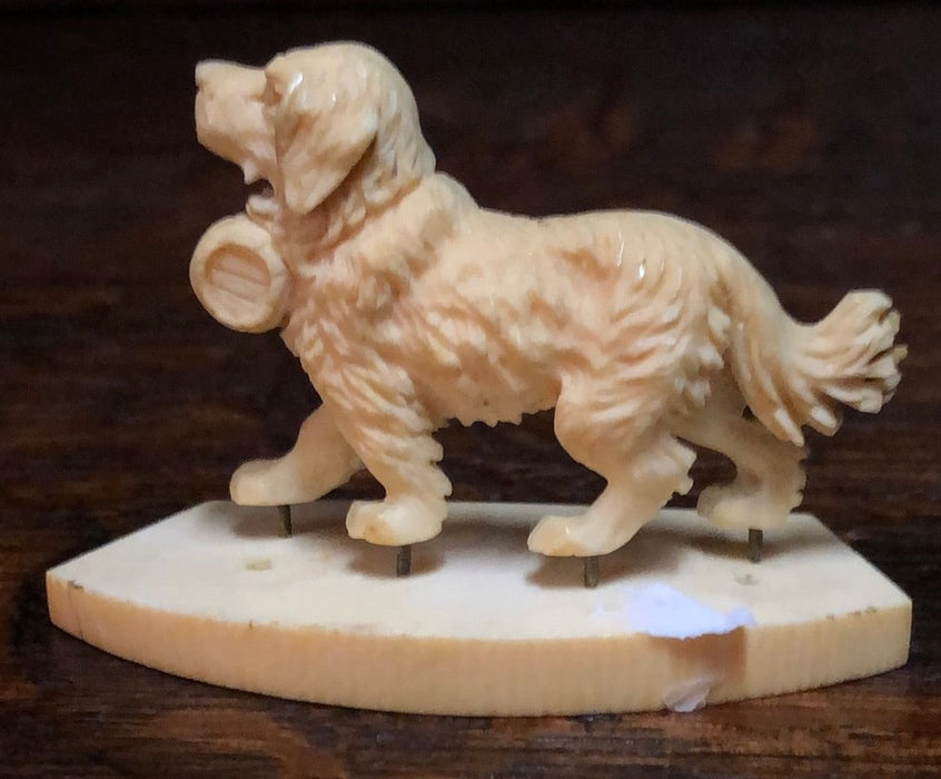 SMALL BONE CARVED ST. BERNARD