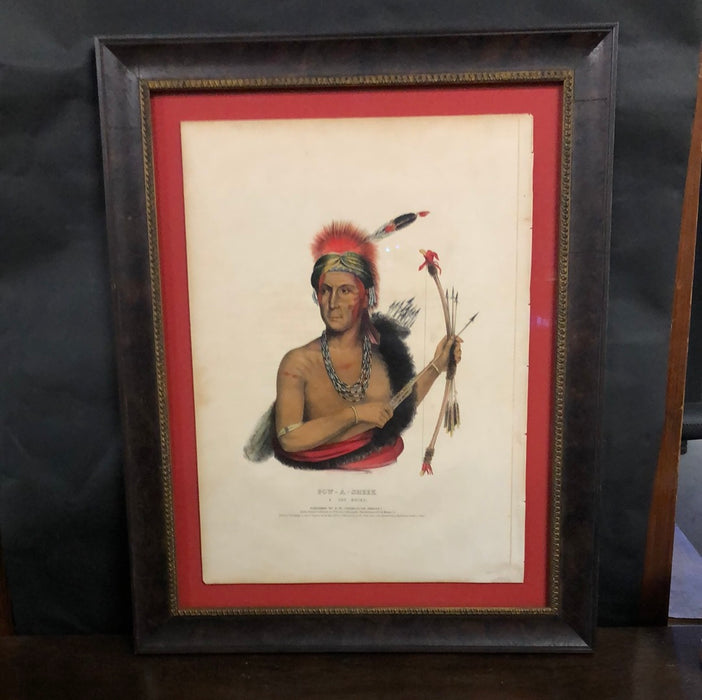 NICELY FRAMED AND MATTED INDIAN PRINT