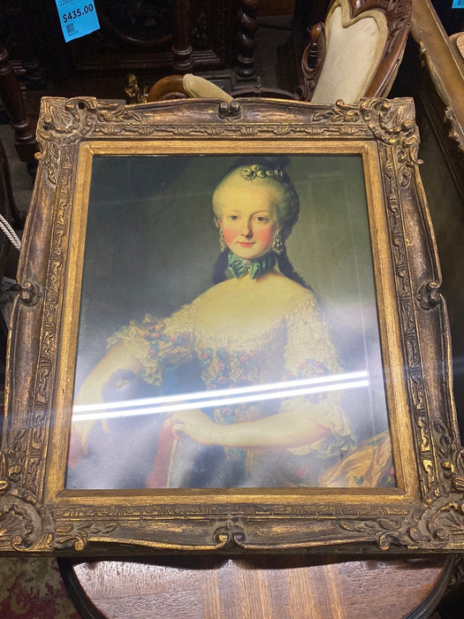 MADAME POMPADOUR LADY IN ORNATE GOLD FRAME