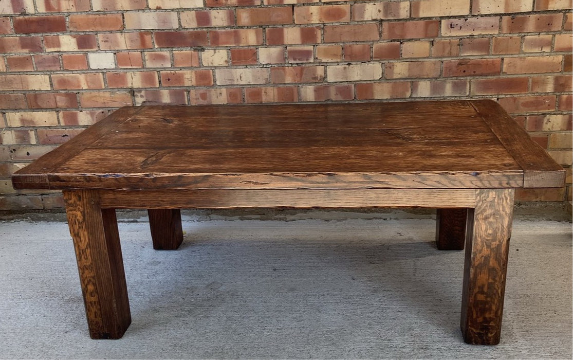 LARGE ARTS AND CRAFTS OAK PEGGED COFFEE TABLE