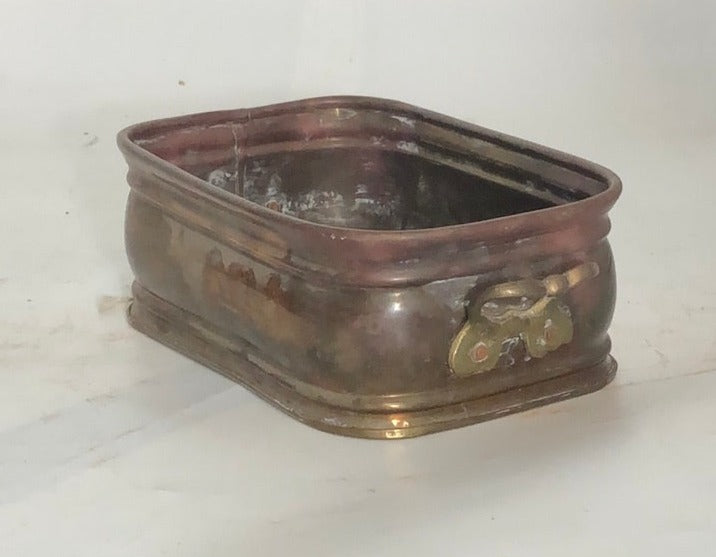 MEDIUM RECTANGULAR BRASS PLANTER