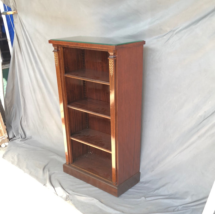 SMALL FRENCH EMPIRE  MAHOGANY  BOOKCASE WITH BEVELED GLASS TOP