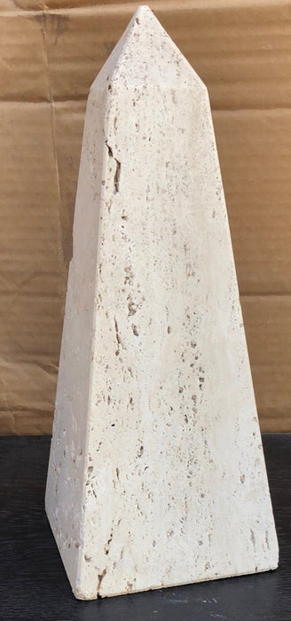 LARGE CREME DE FIL MARBLE OBELISK