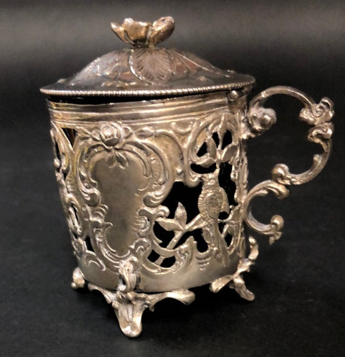 SILVER MUSTARD POT