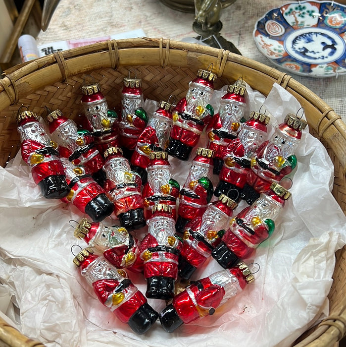 VINTAGE GLASS SANTA CLAUS ORNAMENT - EACH