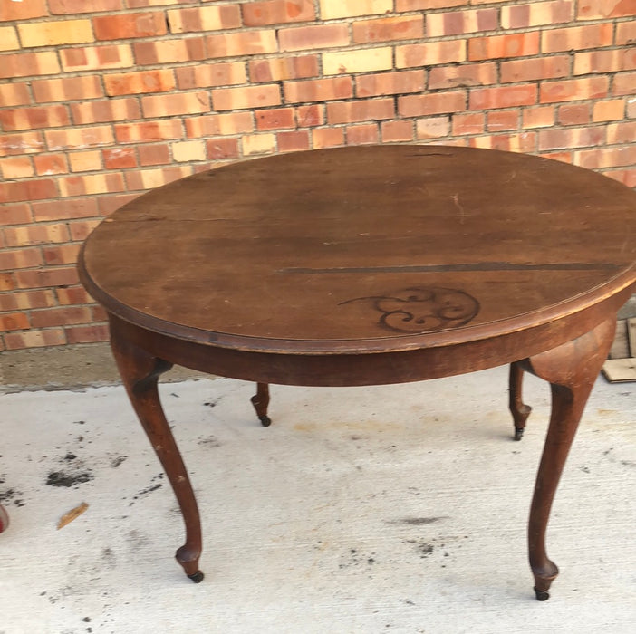 ROUND QUEEN ANNE LEG TABLE AS FOUND