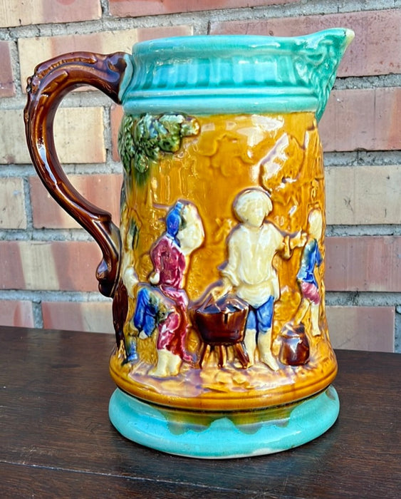 MULTI COLOR MAJOLICA PITCHER