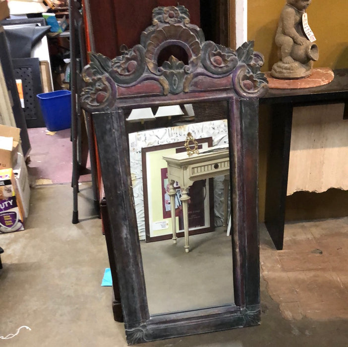 PAINTED AND CARVED MIRROR-NOT OLD