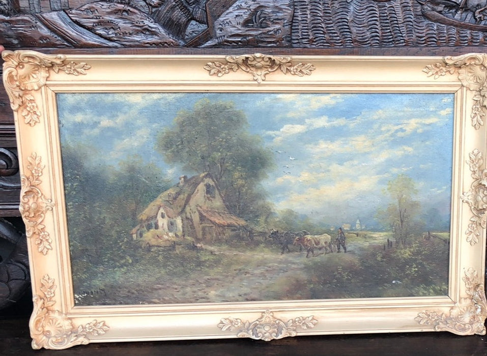 BUCOLIC EDCk OIL PAINTING WITH COWS
