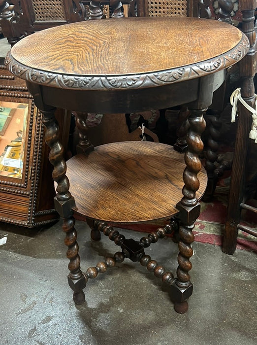 ROUND ENGLISH OAK 2 TIER TABLE