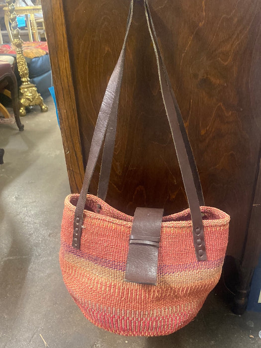 PINK & SUNSET COLORS LARGE SISAL PURSE