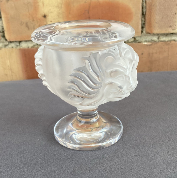 2-HEADED CRYSTAL LION LALIQUE CIGARETTE HOLDER