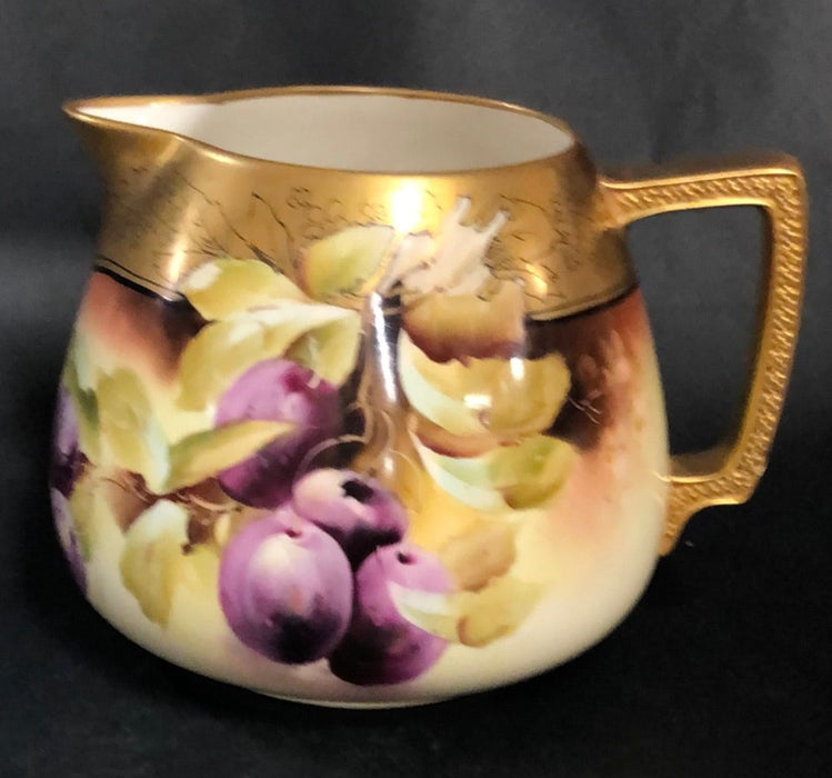 SMALL SQUAT PITCHER WITH HANDPAINTED FRUIT