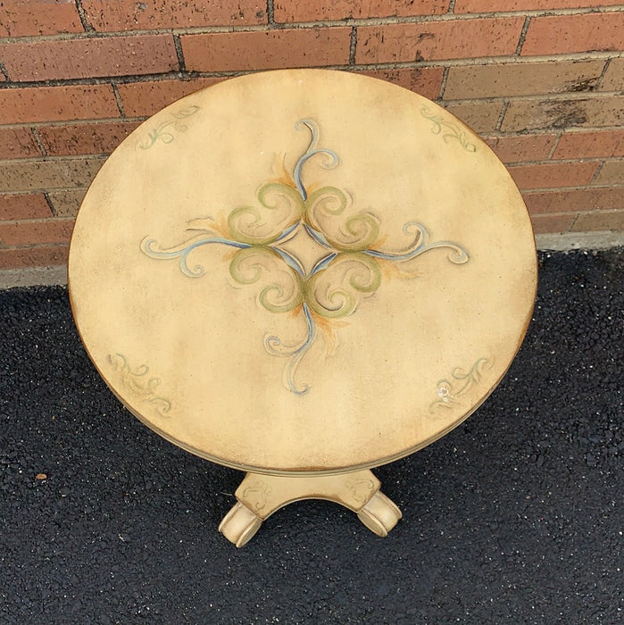 SMALL ROUND EMPIRE STYLE PAINTED OCCASIONAL TABLE