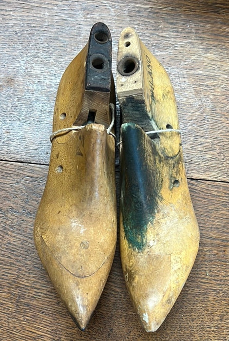 PAIR OF WOOD SHOE FORMS - SIGNED MILANO