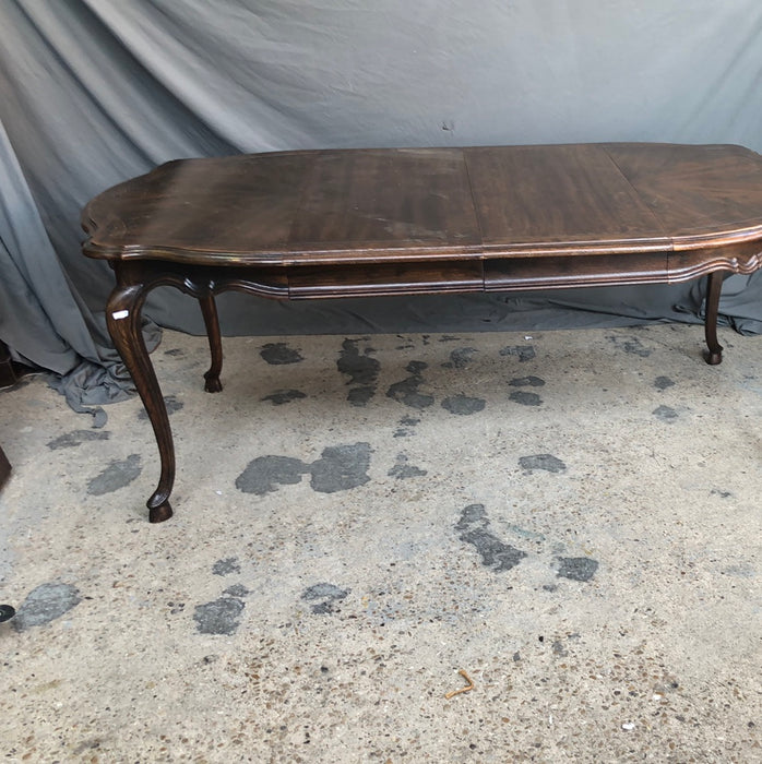 LOUIS XV BURL WALNUT DINING TABLE