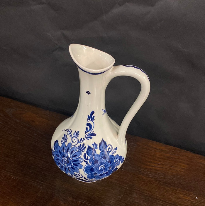 SMALL DELFT FLORAL PITCHER